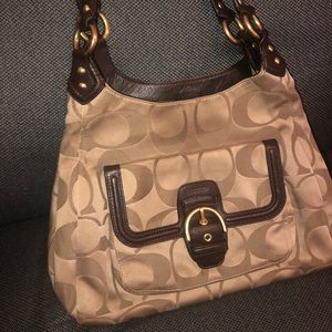 Coach signature hand bag